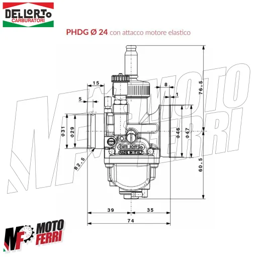 MF9585 Carburatore Dellorto PHDG 24 AN PIAGGIO MINERELLI AM6 VESPA Aria Manuale