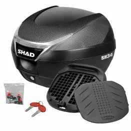 MF9602 Bauletto SHAD SH 34 Litri Carbon Look con Piastra Universale Moto SH34