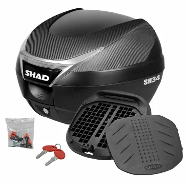 MF9602 Bauletto SHAD SH 34 Litri Carbon Look con Piastra Universale Moto SH34