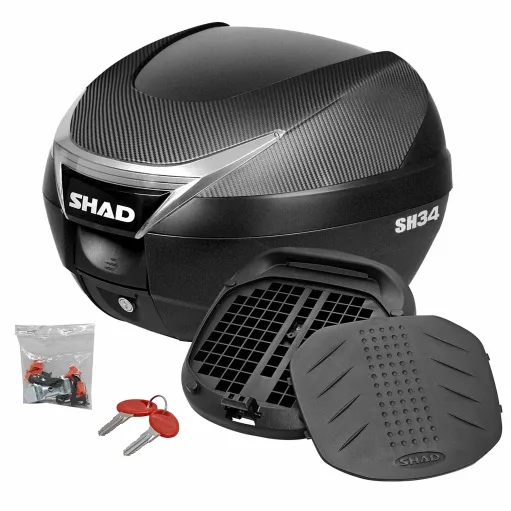 MF9602 Bauletto SHAD SH 34 Litri Carbon Look con Piastra Universale Moto SH34