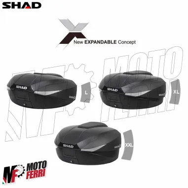 MF9604 Bauletto Espandibile SHAD SH 58 Litri Piastra e Schienalino Moto SH58X