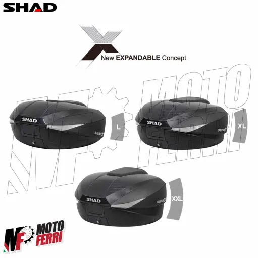 MF9604 Bauletto Espandibile SHAD SH 58 Litri Piastra e Schienalino Moto SH58X