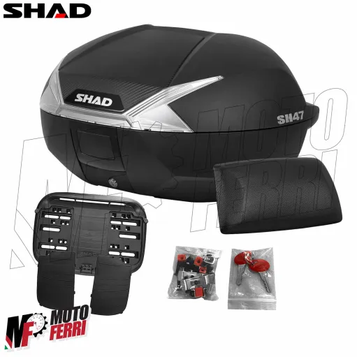 MF9605 Bauletto SHAD SH 47 Litri con Piastra e Schienalino Moto Scooter SH47