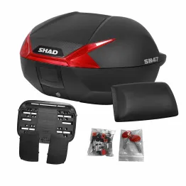 MF9605 Bauletto SHAD SH 47 Litri con Piastra e Schienalino Moto Scooter SH47