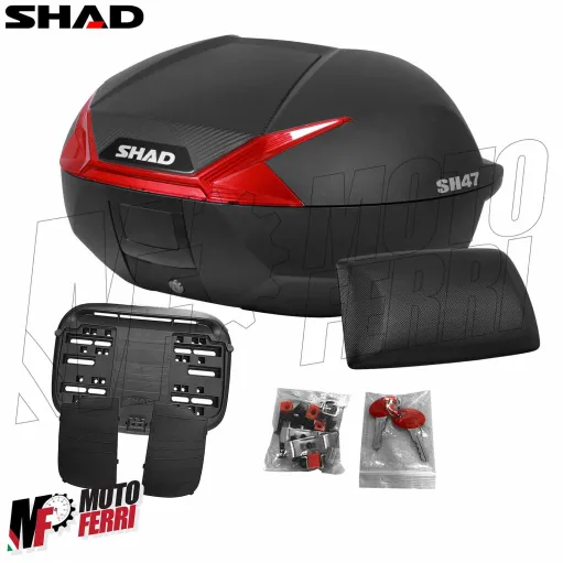 MF9605 Bauletto SHAD SH 47 Litri con Piastra e Schienalino Moto Scooter SH47