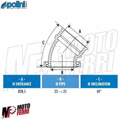 MF0476 Collettore Aspirazione Polini CP 19 21 24 Orizzontale Minarelli Yamaha