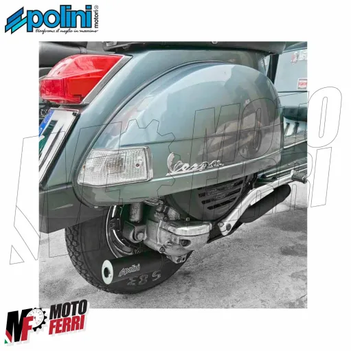 MF0377 Marmitta Polini Vespa PX 125 150 Arcobaleno con Silenziatore Alluminio