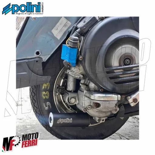 MF0377 Marmitta Polini Vespa PX 125 150 Arcobaleno con Silenziatore Alluminio