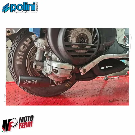 MF0377 Marmitta Polini Vespa PX 125 150 Arcobaleno con Silenziatore Alluminio
