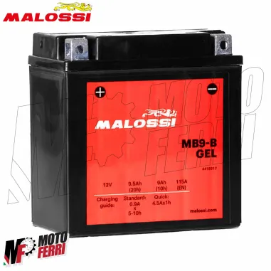 MF3255 Batteria Gel YB9-B 9Ah Malossi per Piaggio Vespa PX PE 125 150 200