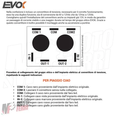 MF9621 Faro Fanale Anteriore Iron Led Evok Piaggio CIAO MIX P PX 50 Due Lenti