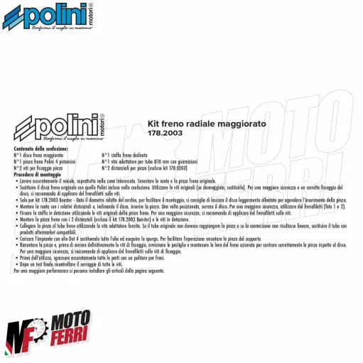 MF9641 Disco Freno e Pinza Radiale POLINI dm 200 MBK BOOSTER SPIRIT BW'S 50
