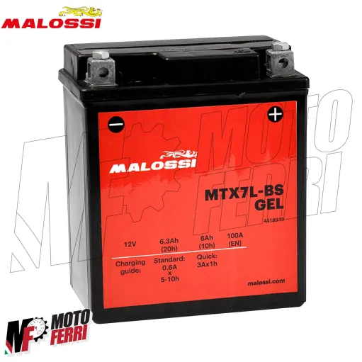 MF2802 Batteria Gel Malossi YTX7L-BS per Vespa GTS 125 150 SUPER da 2016 a 2024