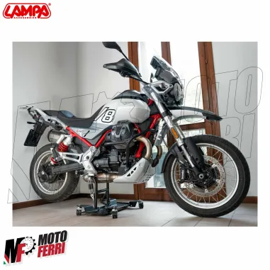 MF9650 Carrello Sposta Moto Scooter Cavalletto Centrale 8 Ruote Universale Nero