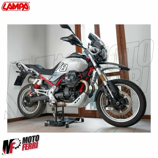 MF9650 Carrello Sposta Moto Scooter Cavalletto Centrale 8 Ruote Universale Nero