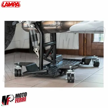 MF9650 Carrello Sposta Moto Scooter Cavalletto Centrale 8 Ruote Universale Nero