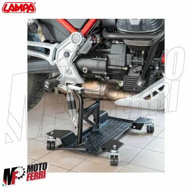MF9650 Carrello Sposta Moto Scooter Cavalletto Centrale 8 Ruote Universale Nero