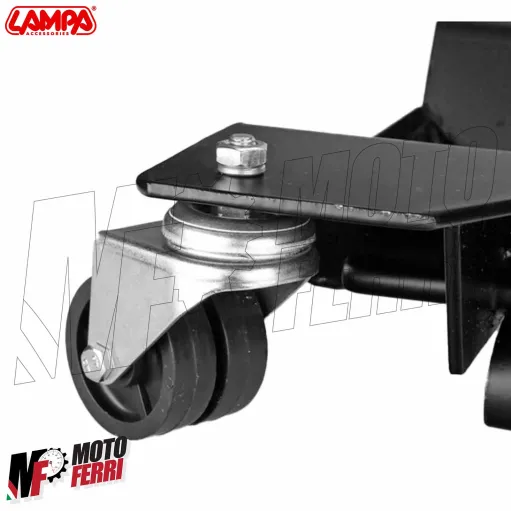 MF9650 Carrello Sposta Moto Scooter Cavalletto Centrale 8 Ruote Universale Nero