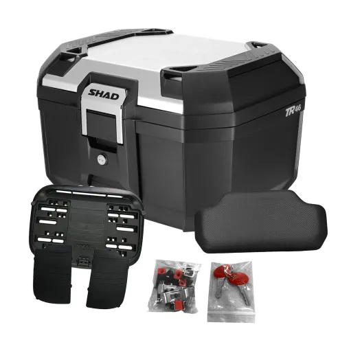 MF9659 Bauletto Moto SHAD TERRA TR46 Alluminio 46L + Schienalino e Piastra Universale
