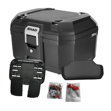 MF9659 Bauletto Moto SHAD TERRA TR46 Nero 46L + Schienalino e Piastra Universale