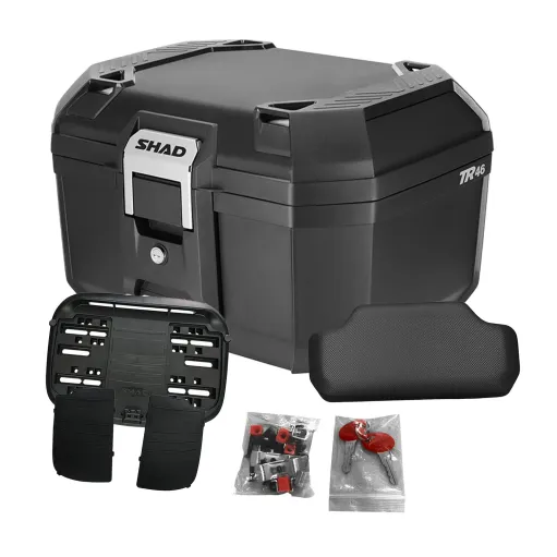MF9659 Bauletto Moto SHAD TERRA TR46 Nero 46L + Schienalino e Piastra Universale