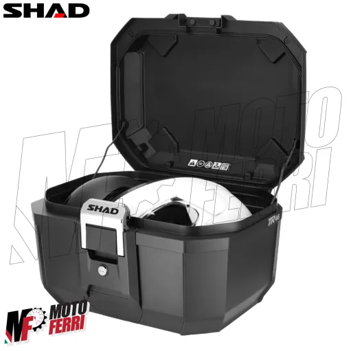 MF9659 Bauletto Moto SHAD TERRA TR46 Nero 46L + Schienalino e Piastra Universale