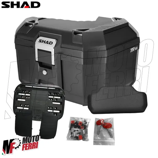 MF9659 Bauletto Moto SHAD TERRA TR46 Nero 46L + Schienalino e Piastra Universale