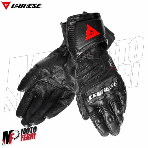 MF4239 Guanti Moto Lunghi Dainese Carbon 4 Long in Pelle Nero con Protezioni