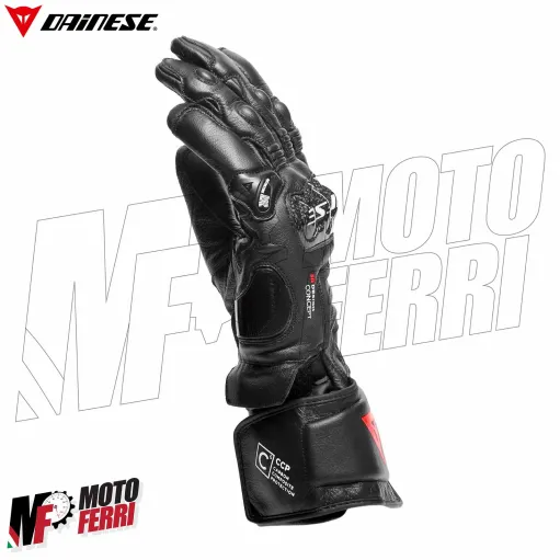 MF4239 Guanti Moto Lunghi Dainese Carbon 4 Long in Pelle Nero con Protezioni