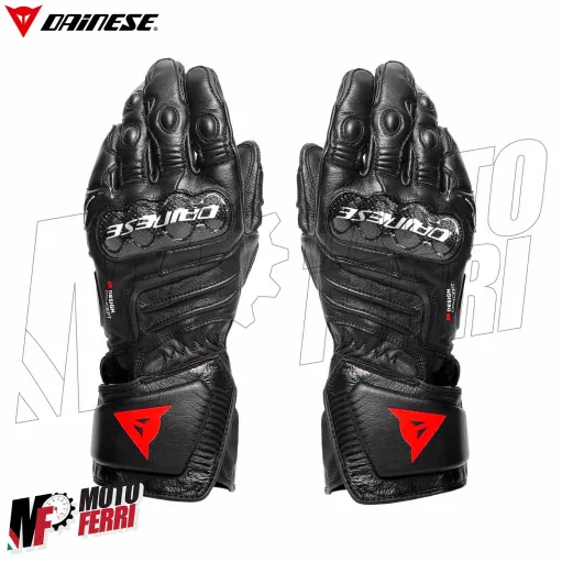 MF4239 Guanti Moto Lunghi Dainese Carbon 4 Long in Pelle Nero con Protezioni