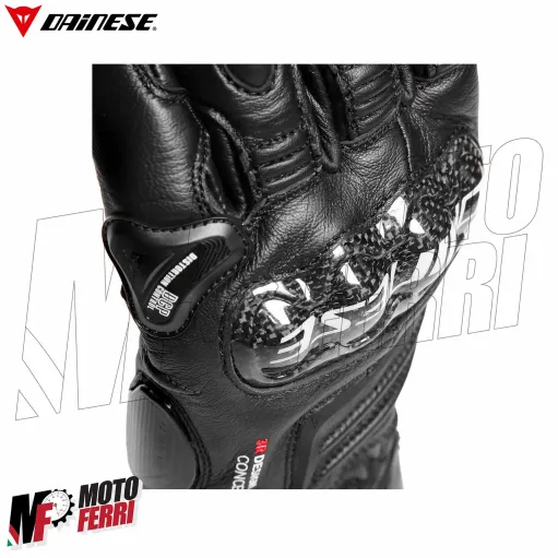MF4239 Guanti Moto Lunghi Dainese Carbon 4 Long in Pelle Nero con Protezioni