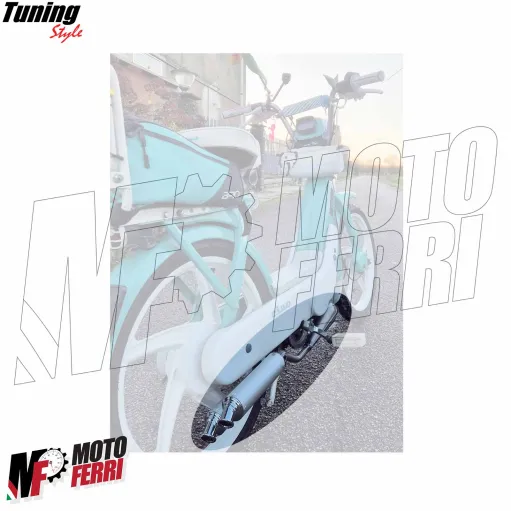 MF6504 Marmitta Scarico Espansione Tecno Circuit Twin Piaggio Ciao Bravo 50