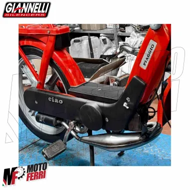 Marmitta Giannelli Fire Serpentone Piaggio 50 CIAO PX FL con Silenziatore Nero