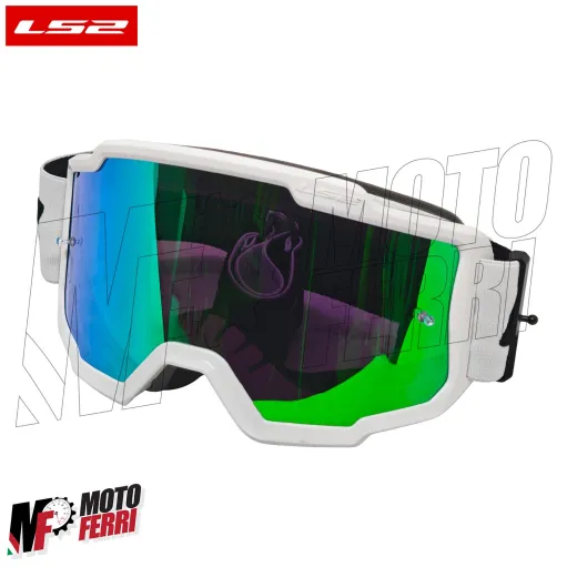 MF2509 Mascherina Occhiali Casco Moto Cross Enduro OffRoad LS2 Lente Specchiata