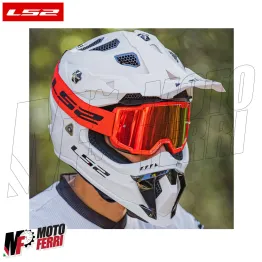 MF2509 Mascherina Occhiali Casco Moto Cross Enduro OffRoad LS2 Lente Specchiata 2