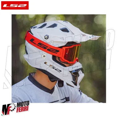 MF2509 Mascherina Occhiali Casco Moto Cross Enduro OffRoad LS2 Lente Specchiata