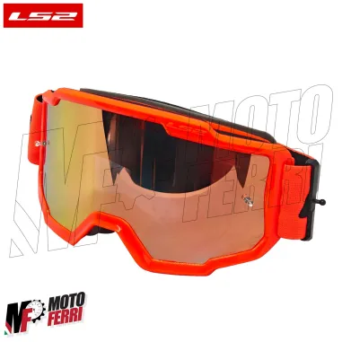 MF2509 Mascherina Occhiali Casco Moto Cross Enduro OffRoad LS2 Lente Specchiata