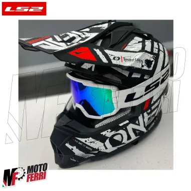 MF2509 Mascherina Occhiali Casco Moto Cross Enduro OffRoad LS2 Lente Specchiata