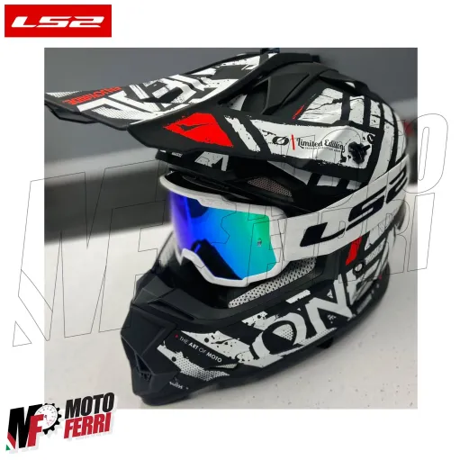MF2509 Mascherina Occhiali Casco Moto Cross Enduro OffRoad LS2 Lente Specchiata