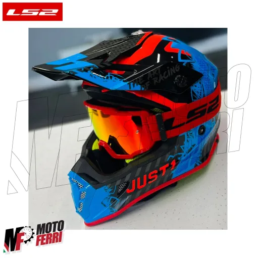 MF2509 Mascherina Occhiali Casco Moto Cross Enduro OffRoad LS2 Lente Specchiata