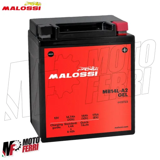 MF3059 Batteria Gel Malossi YB14L-A2 per Aprilia Scarabeo 500 dal 2002 al 2011