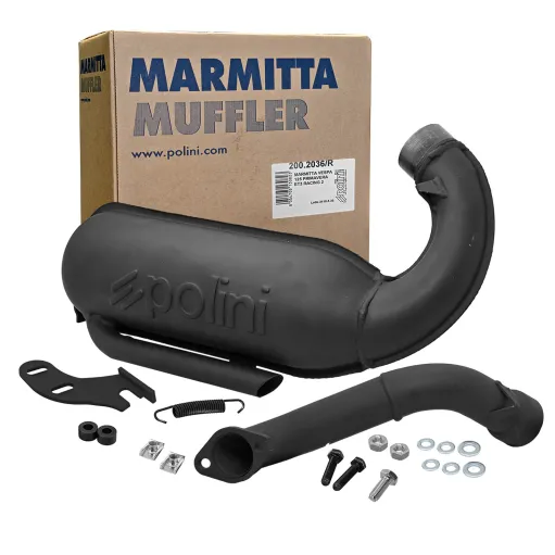 MF9674 Marmitta Polini Racing 2 Vespa 50 Special 125 ET3 Primavera Motore 130
