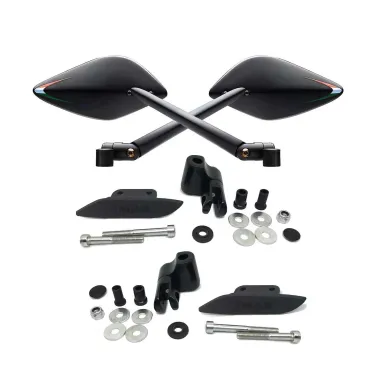 MF2128 Specchietti da Manubrio FAR Machete + Cover Tappo Tmax 530 560 2012 / 2021