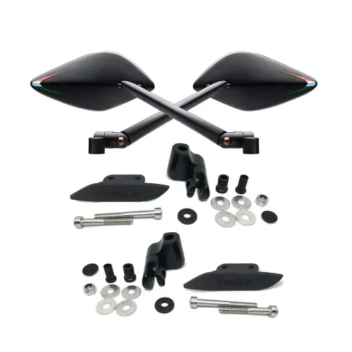 MF2128 Specchietti da Manubrio FAR Machete + Cover Tappo Tmax 530 560 2012 / 2021