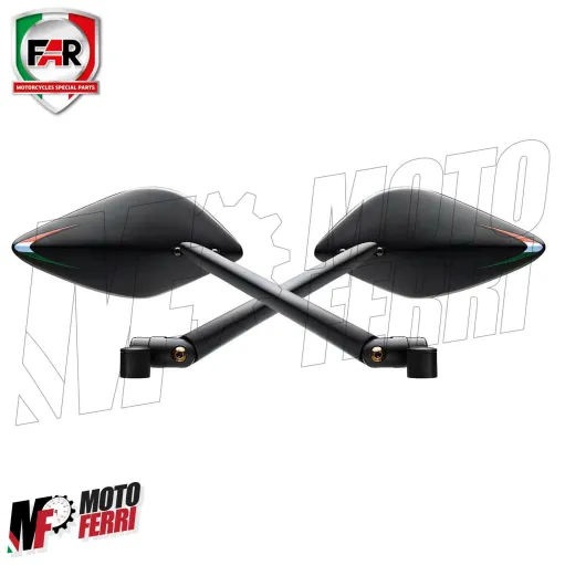 MF2128 Specchietti da Manubrio FAR Machete + Cover Tappo Tmax 530 560 2012 / 2021