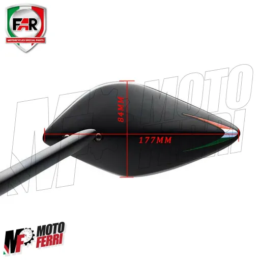MF2128 Specchietti da Manubrio FAR Machete + Cover Tappo Tmax 530 560 2012 / 2021