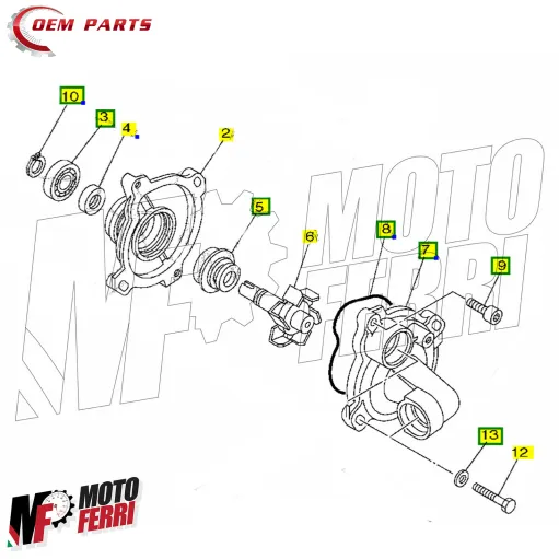 MF2791 Pompa Acqua Yamaha TMax 530 560 da 2012 al 2025 + Liquido Motul