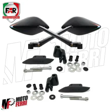 MF2128 Specchietti da Manubrio FAR Machete + Cover Tappo Tmax 530 560 2012 / 2021