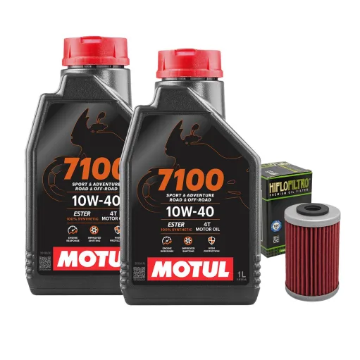 MF1597 Tagliando KTM Duke 200 - 2012/2024 - 2LT Olio MOTUL 7100 10W40 + Filtro