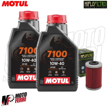 MF1597 Tagliando KTM Duke 200 - 2012/2024 - 2LT Olio MOTUL 7100 10W40 + Filtro